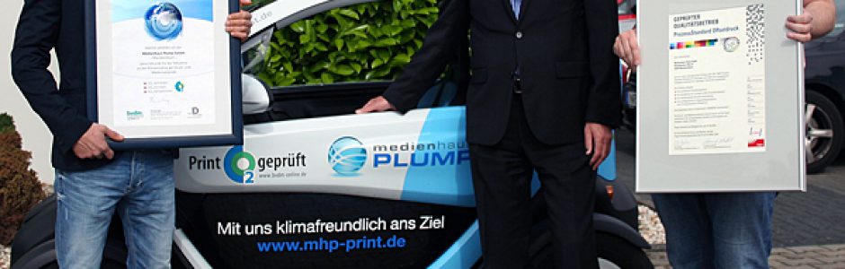 Übergabe PSO-Urkunde an medienhaus Plump